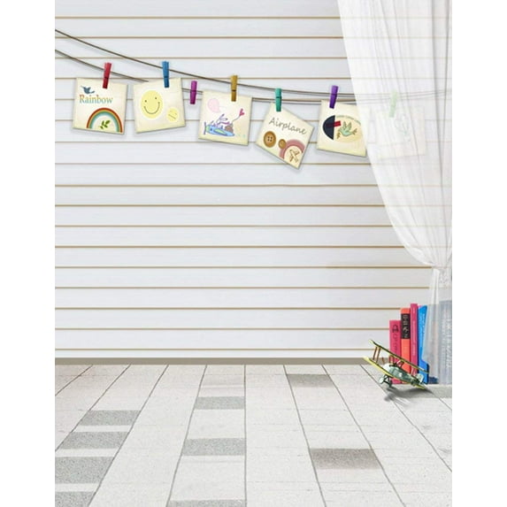 ABPHOTO Polyester 5x7ft White Room Pictures Photography Backdrops Photo Props Studio Background