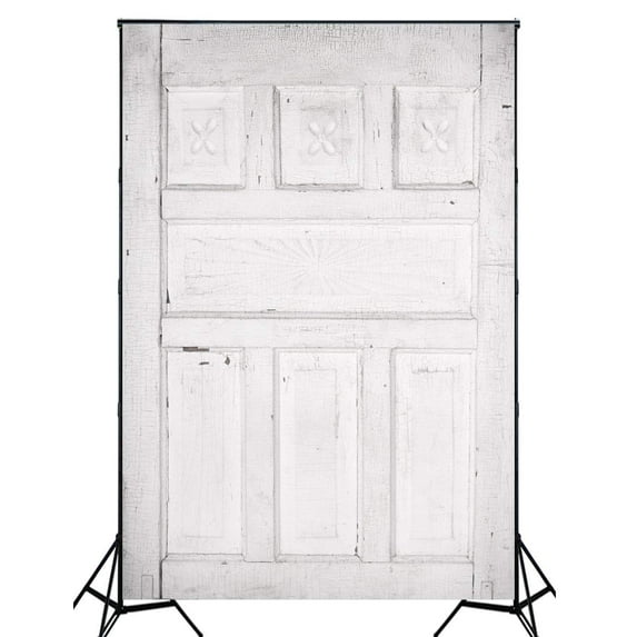 ABPHOTO Polyester 5x7ft White wood door Backdrop photography background for childrens photography prop