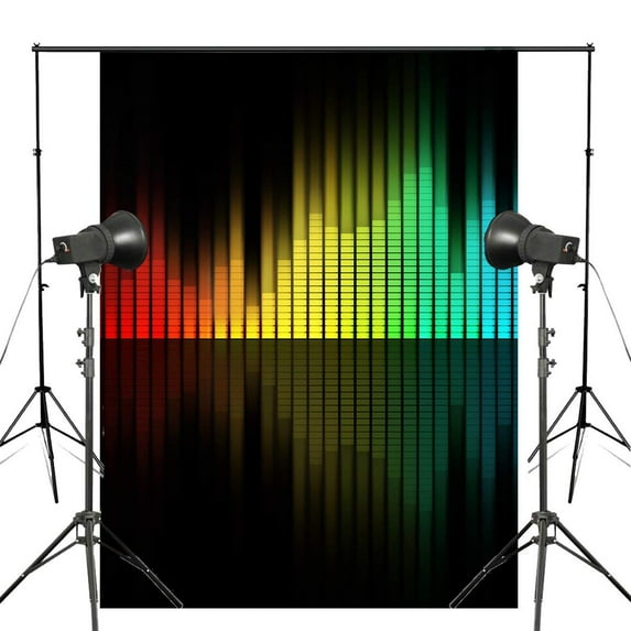 ABPHOTO Polyester 5x7ft Wonderful Music Beating Character Photography Backdrop Music Studio Background Props Wall