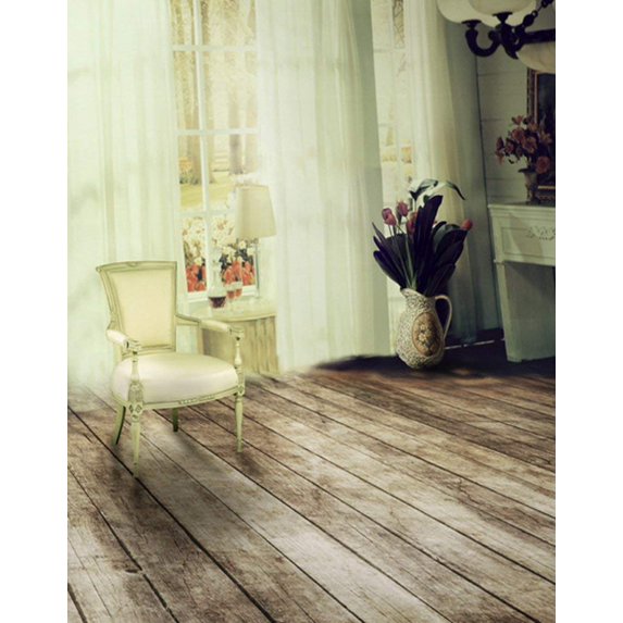 ABPHOTO Polyester 5x7ft Wooden Floor Living Room Photography Backdrops Photo Props Studio Background