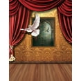 thumbnail image 1 of ABPHOTO Polyester 5x7ft Wooden Floor Red Curtain Pigeon Photography Backdrops Photo Props Studio Background, 1 of 2