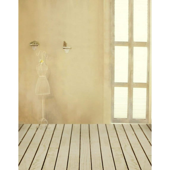 ABPHOTO Polyester 5x7ft Wooden Floor Room Dress Photography Backdrops Photo Props Studio Background