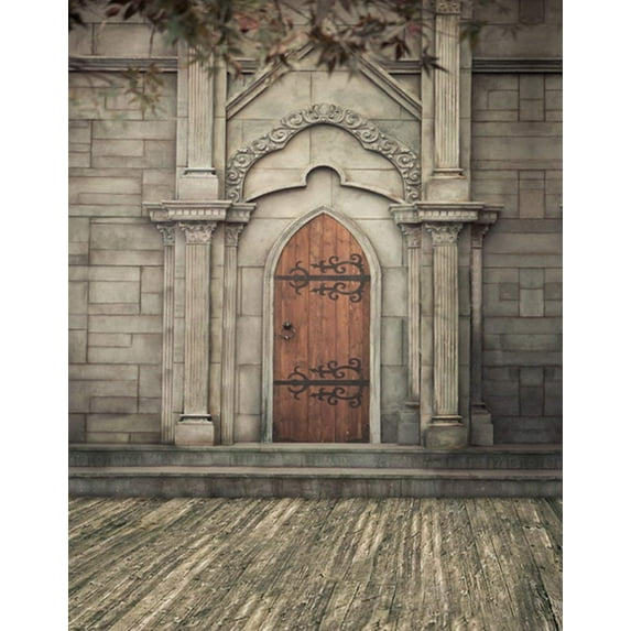 ABPHOTO Polyester 5x7ft Wooden Floor Vintage Castle Photography Backdrops Photo Props Studio Background