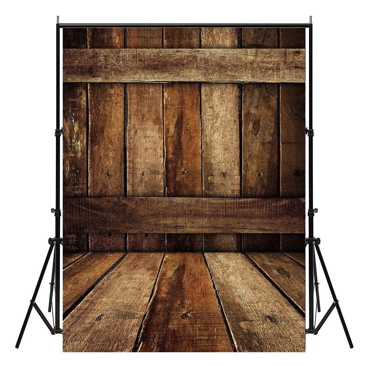 HelloDecor Polyester Fabric 5x7ft Photography Backdrops Indoor Fishing  Theme Wooden Background for Children Photo Studio Props Backdrop 