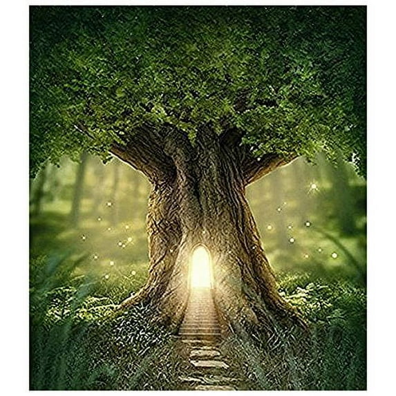 ABPHOTO Polyester 5x7ft magic woodland Green enchanted Forest Fairy Tale photography studio background