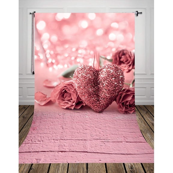 ABPHOTO Polyester 5x7ft pink photography backdrops Valentine's Day photo for photo studio wedding ceremony backdrop