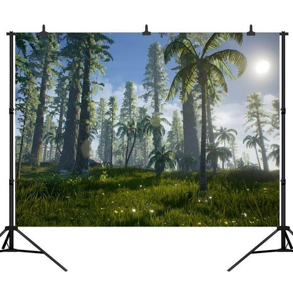 ABPHOTO Polyester 7x5ft 3D Cartoon Dinosaur Forest Photography Backdrop Photo Background Studio Prop
