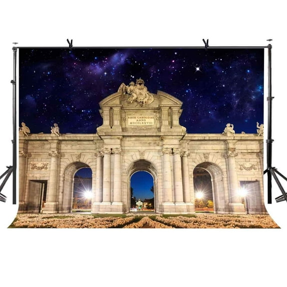 ABPHOTO Polyester 7x5ft Alcala Door Backdrop Alcala Door Night Photography Background and Studio Photography Backdrop Props