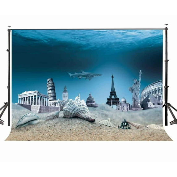 ABPHOTO Polyester 7x5ft Amazing Undersea View Backdrop Famous European Style Landscapes Photography Background