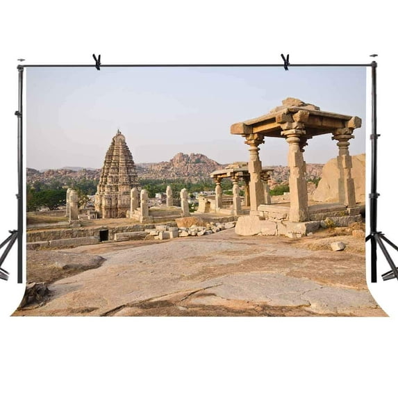 ABPHOTO Polyester 7x5ft Ancient Buildings Backdrop Empty Ancient Buildings Photography Background and Studio Photography Backdrop Props