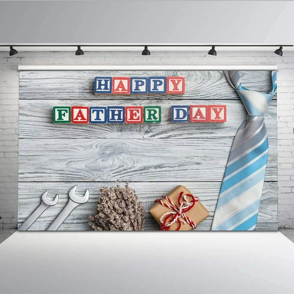 ABPHOTO Polyester 7x5ft Backdrop Happy Father's Day Screwdriver Gift Tie Background Backdrops Photo Shooting Props