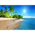 thumbnail image 1 of ABPHOTO Polyester 7x5ft Beach Photo Backdrop Seaside Landscape Blue Sky White Clouds Palm Tree Beach Backdrop for Photography Party Luau Scene Setters Personal Portrait Photo Background Studio Props, 1 of 4