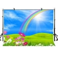 thumbnail image 1 of ABPHOTO Polyester 7x5ft Beautiful Rainbow Backdrop Beautiful Prairie Rainbow Green Photographic Background and Studio Photography Backdrop Props, 1 of 5