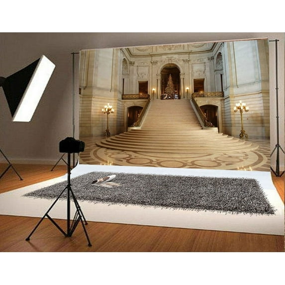 ABPHOTO Polyester 7x5ft Castle Photography Backdrops Wedding Castle Hall Photo Studio Background