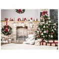 thumbnail image 1 of ABPHOTO Polyester 7x5ft Christmas Tree Backdrop Photography Brick Fireplace for Newborn Christmas Photo Studio Background, 1 of 3