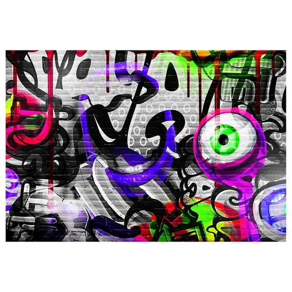 ABPHOTO Polyester 7x5ft Graffiti Backdrops for Photography Colorful Abstract Patterns Background 7x5ft Brick Wall Photobooth
