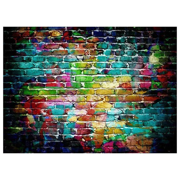 ABPHOTO Polyester 7x5ft Graffiti Brick Wall Photo Backdrop Photography Background Studio Props