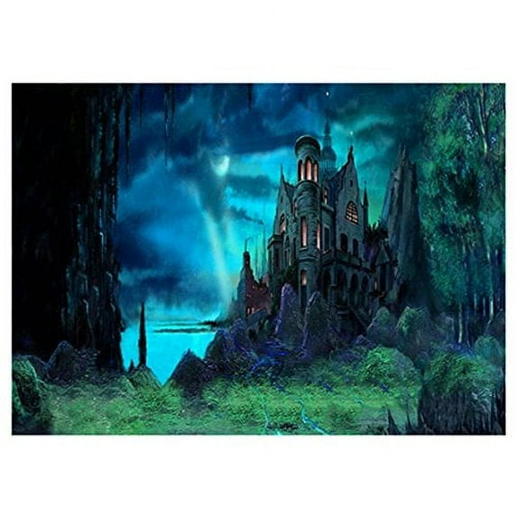 ABPHOTO Polyester 7x5ft Halloween Photo Photography Fear Castle Background Backdrop