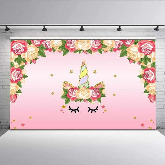 ABPHOTO Polyester 7x5ft Happy Birthday Photoshoot Backdrop Colorful Flowers Photography Backdrops Photo Booth Props