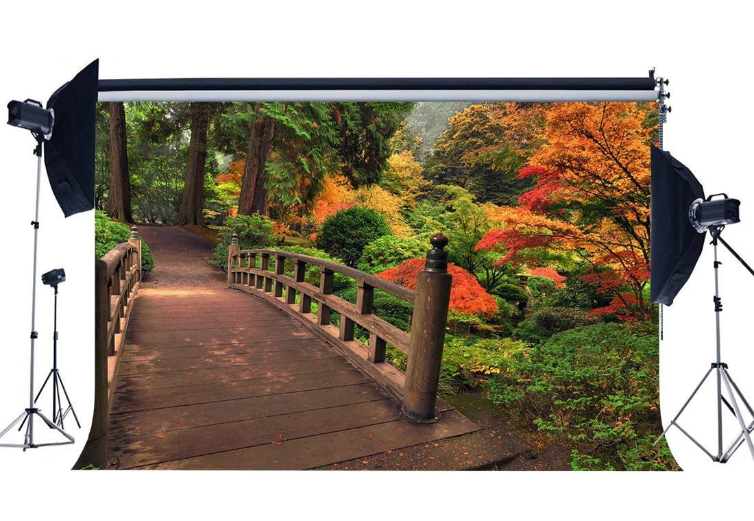 ABPHOTO Polyester 7x5ft Jungle Forest Backdrop Old Wood Bridge ...