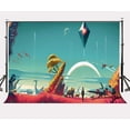 thumbnail image 1 of ABPHOTO Polyester 7x5ft Magic Cartoon Picture Backdrop Space Exploration Theme Game Photography Background No Man's Sky Game Poster Photo Props, 1 of 5