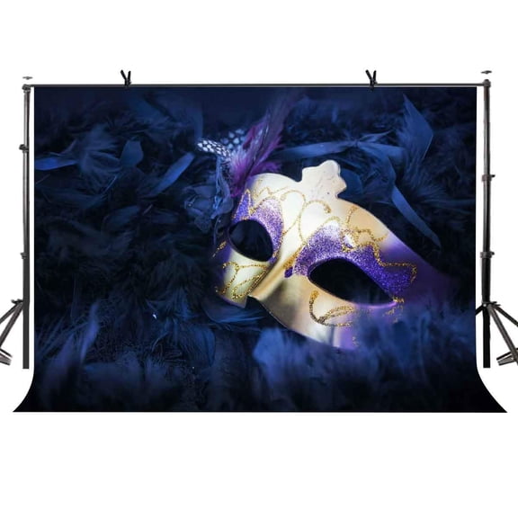 ABPHOTO Polyester 7x5ft Magicalism Backdrop Purple Magicalism Beautiful Mask Photography Background and Studio Photography Backdrop Props