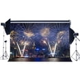 thumbnail image 1 of ABPHOTO Polyester 7x5ft New York City Night View Backdrop Skyscraper River Fancy Fireworks Romantic Wallpaper Photography Background for Girls Lover Wedding Party Decoration Photo Studio Props, 1 of 3