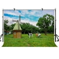 thumbnail image 1 of ABPHOTO Polyester 7x5ft Pastoral Farm Backdrop Cozy Pastoral Farm Windmill Cow Photography Background and Studio Photography Backdrop Props, 1 of 5