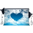 thumbnail image 1 of ABPHOTO Polyester 7x5ft Photography Backdrop Dreamy Fairy Tale Blue Sky White Cloud Abstract Heart Romantic Backdrops Seamless Kids Lover Baby Background Photo Studio Props, 1 of 3