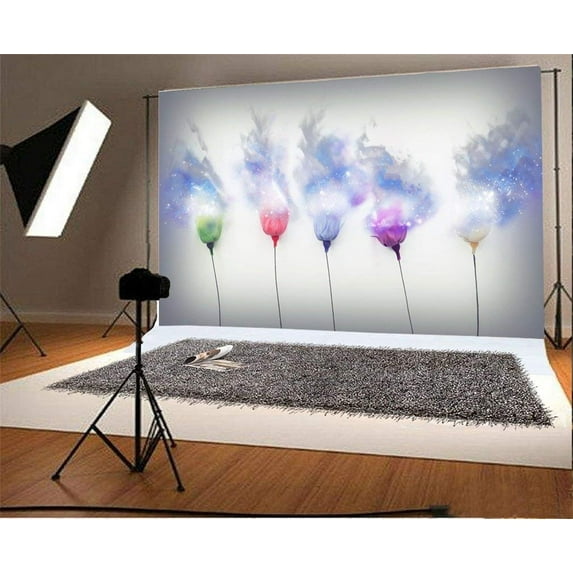 ABPHOTO Polyester 7x5ft Photography Backdrop Fantasy Color Flowers Burn Enchanted Photo Background Backdrops for Photography Photo Shoots Party Adults Kids Wedding Personal Portrait Photo Studio Props