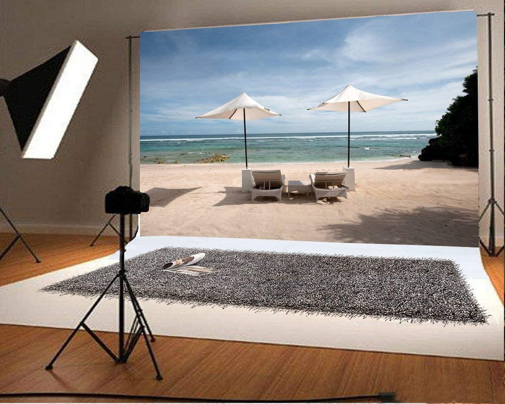 ABPHOTO Polyester 7x5ft Photography Backdrop Sun Chair Beach Sun Shine ...