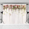 thumbnail image 1 of ABPHOTO Polyester 7x5ft Photography Backdrop White Curtain Backgrounds Red Flower Backdrops for Photo Studio, 1 of 4