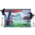 thumbnail image 1 of ABPHOTO Polyester 7x5ft Photography Backdrops Fairy Tale Castle Dream Like Wonderland Mushroom Scene Seamless Newborn Baby Toddlers Princess Portraits Background Photo Studio Props, 1 of 3