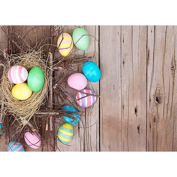 ABPHOTO Polyester 7x5ft Photography Background Easter Day Photo Backdrop Props for Studio