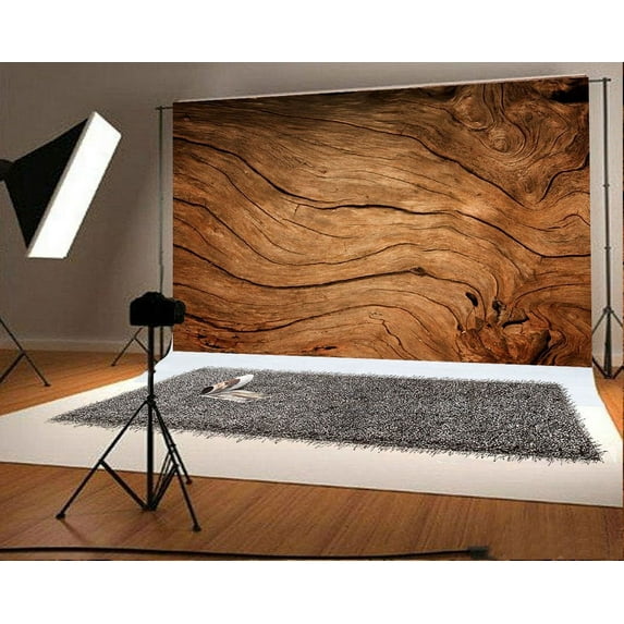 ABPHOTO Polyester 7x5ft Solid Vintage Brown Wood Photography Bakground Old Grain Backdrops for Photographers Props