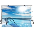 thumbnail image 1 of ABPHOTO Polyester 7x5ft Swimming Pool Backdrop Sunny Sky Open Air Swimming Pool Photography Background and Studio Photography Backdrop Props, 1 of 5