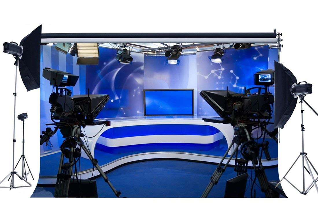 ABPHOTO Polyester 7x5ft TV Station Backdrop Direct Broadcasting Room ...