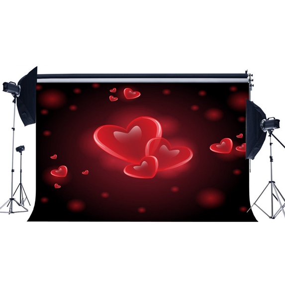 ABPHOTO Polyester 7x5ft Valentine's Day Backdrop Sweet Hearts Bokeh Halos Glitter Sequins Romantic Wallp Photography Background Girs Lover Wedding Party Decoration Photo Studio Props