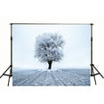 thumbnail image 1 of ABPHOTO Polyester 7x5ft White Accumulated Snow-covered Alone Tree Photography Backdrop Winter Photo Background, 1 of 3