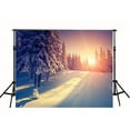 thumbnail image 1 of ABPHOTO Polyester 7x5ft White Snow Forest Sunset Christmas Photography Backdrop Photo Studio Background, 1 of 3