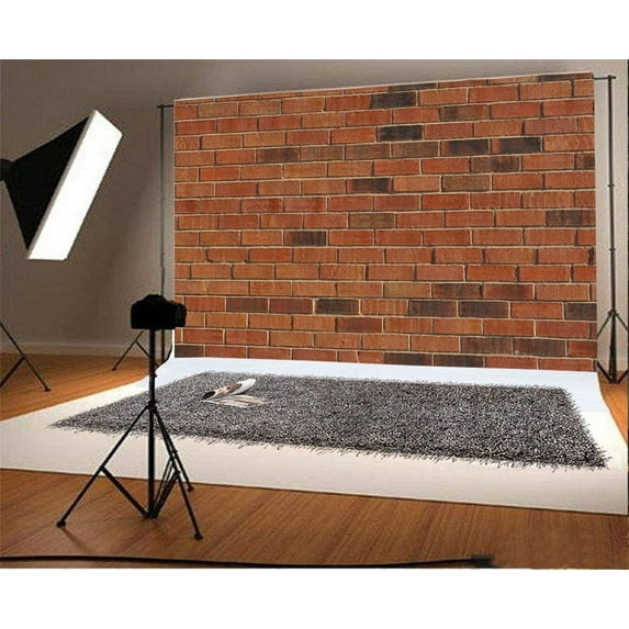 ABPHOTO Polyester 7x5t Photography Backdrop Brick Shabby Red Brick Wallpaper Photo Background Backdrops for Photography Photo Shoots Party Adults Kids Wedding Personal Portrait Photo Studio Props