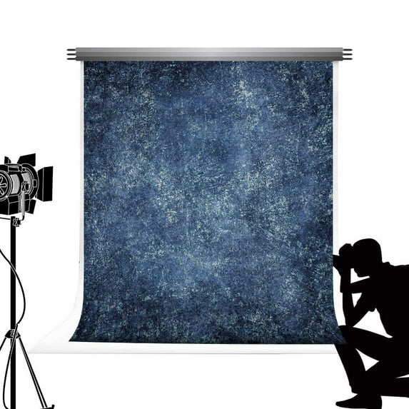 ABPHOTO Polyester Abstract Photography Background Dark Blue Solid Backdrop Cloth for Studio Portrait Photos 5x7ft