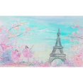 thumbnail image 1 of ABPHOTO Polyester Baby Newborn Photography Backdrops Pink Flowers Sky Eiffel Tower Backdrop Dancing Children Kids Portrait Studio Background 7x5ft, 1 of 2