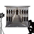 thumbnail image 1 of ABPHOTO Polyester Backdrops for Photography European Building Fotografica Backgrounds for Brick Ladder Fond Studio Photo 7x5ft, 1 of 4