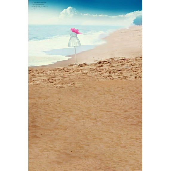 ABPHOTO Polyester Beach Sea Blue Sky Cloud Scenery View Vacation Photo Backgrounds 5x7ft Mural Studio Photography Backdrops