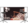 thumbnail image 1 of ABPHOTO Polyester Black Background Projector Chair Popcorn Cola Retro Cinema Scene Studio Photography Background 7x5ft, 1 of 5