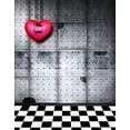 thumbnail image 1 of ABPHOTO Polyester Black and White Latticed Checked Floor Print Indoor Room Scene 5x7ft Photography Backgrounds Photo Backdrops for Wedding Studio Props, 1 of 2
