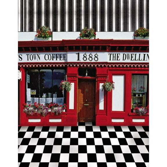 ABPHOTO Polyester Black and White Latticed Checked Floor Print Indoor Room Scene 5x7ft Photography Backgrounds Photo Backdrops for Wedding Studio Props