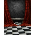 thumbnail image 1 of ABPHOTO Polyester Black and White Latticed Checked Floor Print Indoor Room Scene 5x7ft Photography Backgrounds Photo Backdrops for Wedding Studio Props, 1 of 2