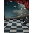 thumbnail image 1 of ABPHOTO Polyester Black and White Latticed Checked Floor Print Indoor Room Scene 5x7ft Photography Backgrounds Photo Backdrops for Wedding Studio Props, 1 of 2